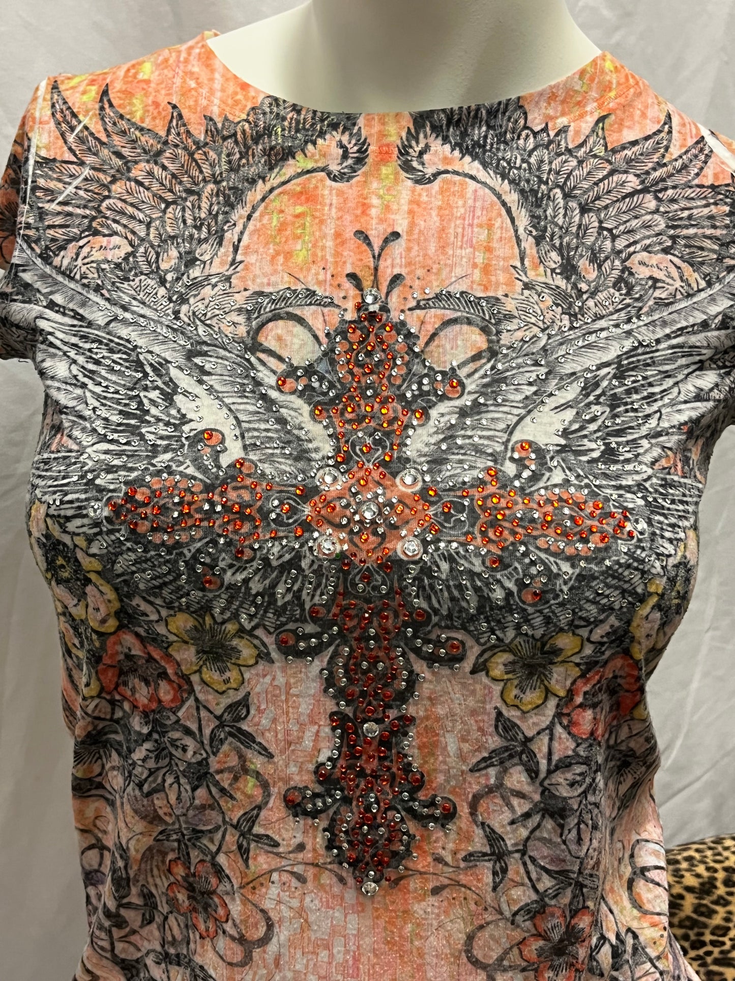 S - Davida Y2K Rhinestone Gothic Graphic Top