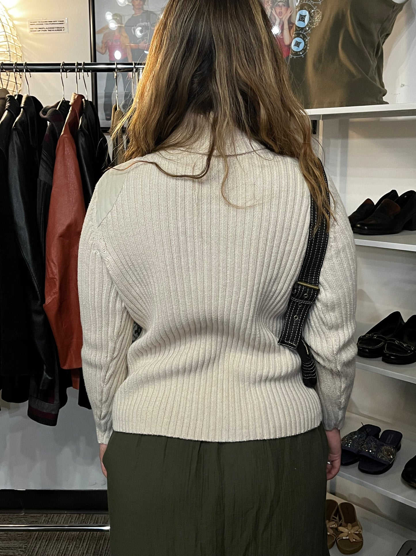 L - Jeanne Pierre 90s Cream Knit Sweater