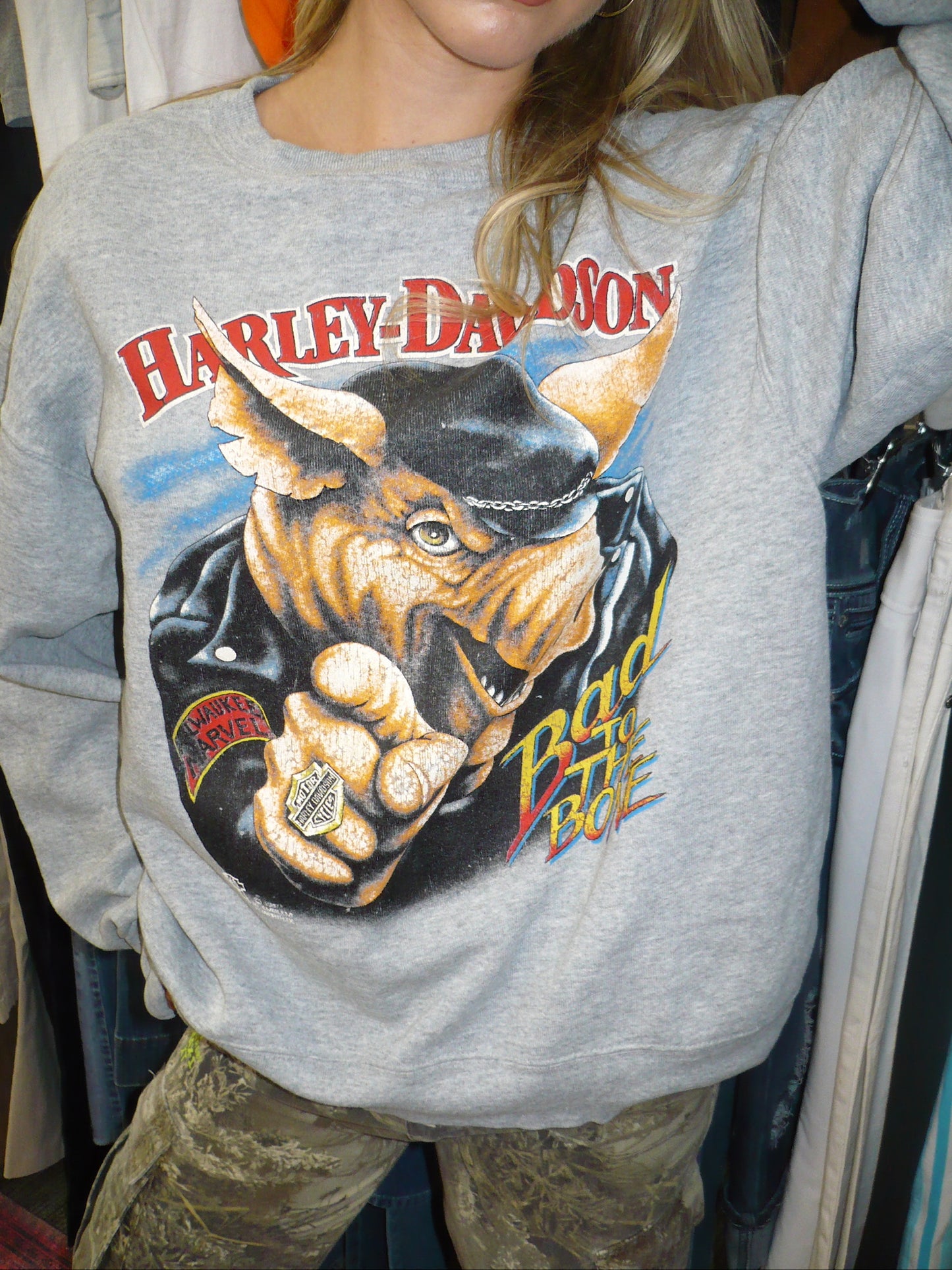 L - 1987 Harley Davidson Graphic Sweatshirt