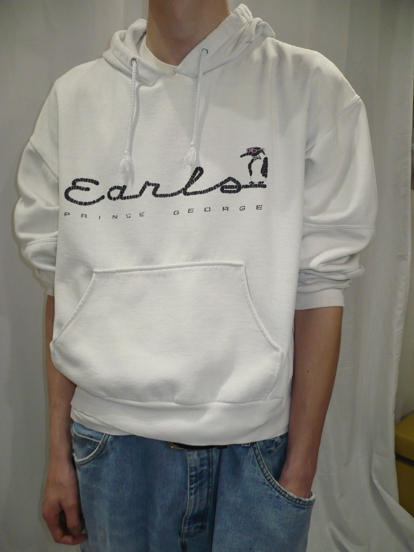 Earl's Penguins 90s White Boxy Hoodie