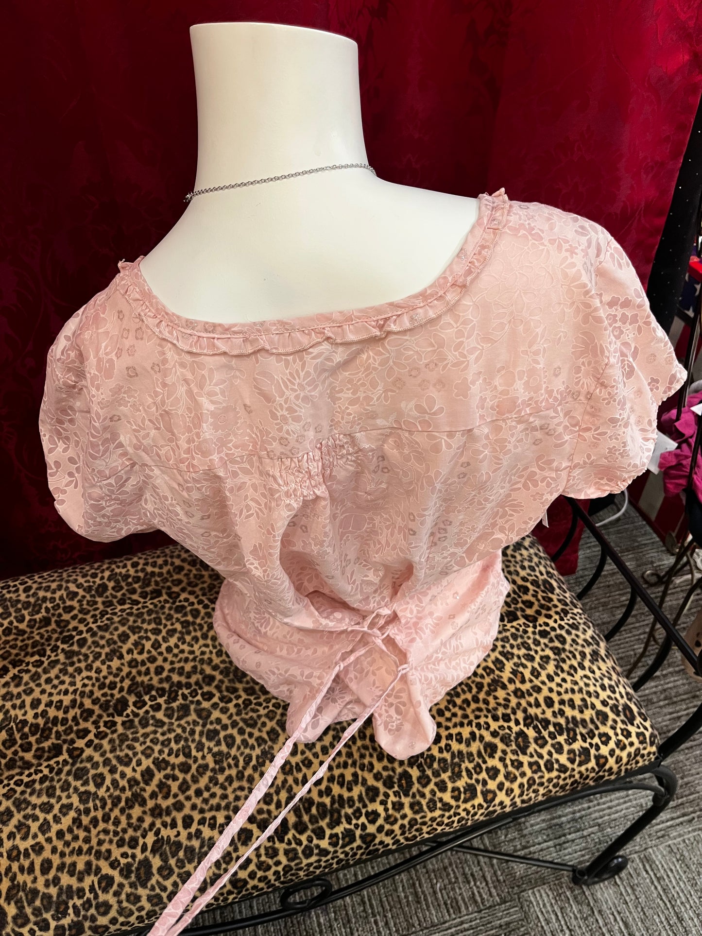 M/L - 2000s Milkmaid Cinch-Waist Top