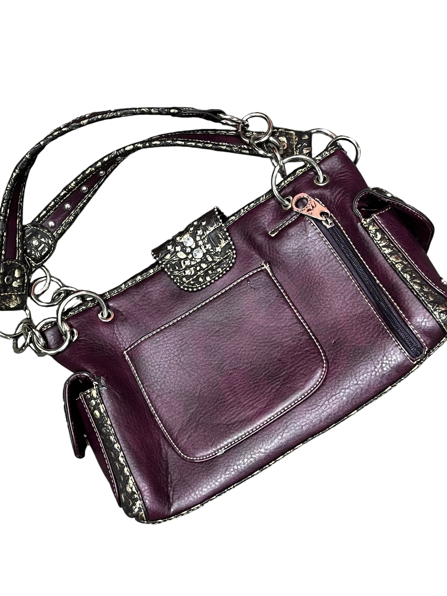 Montana West Leather Buckle Purse
