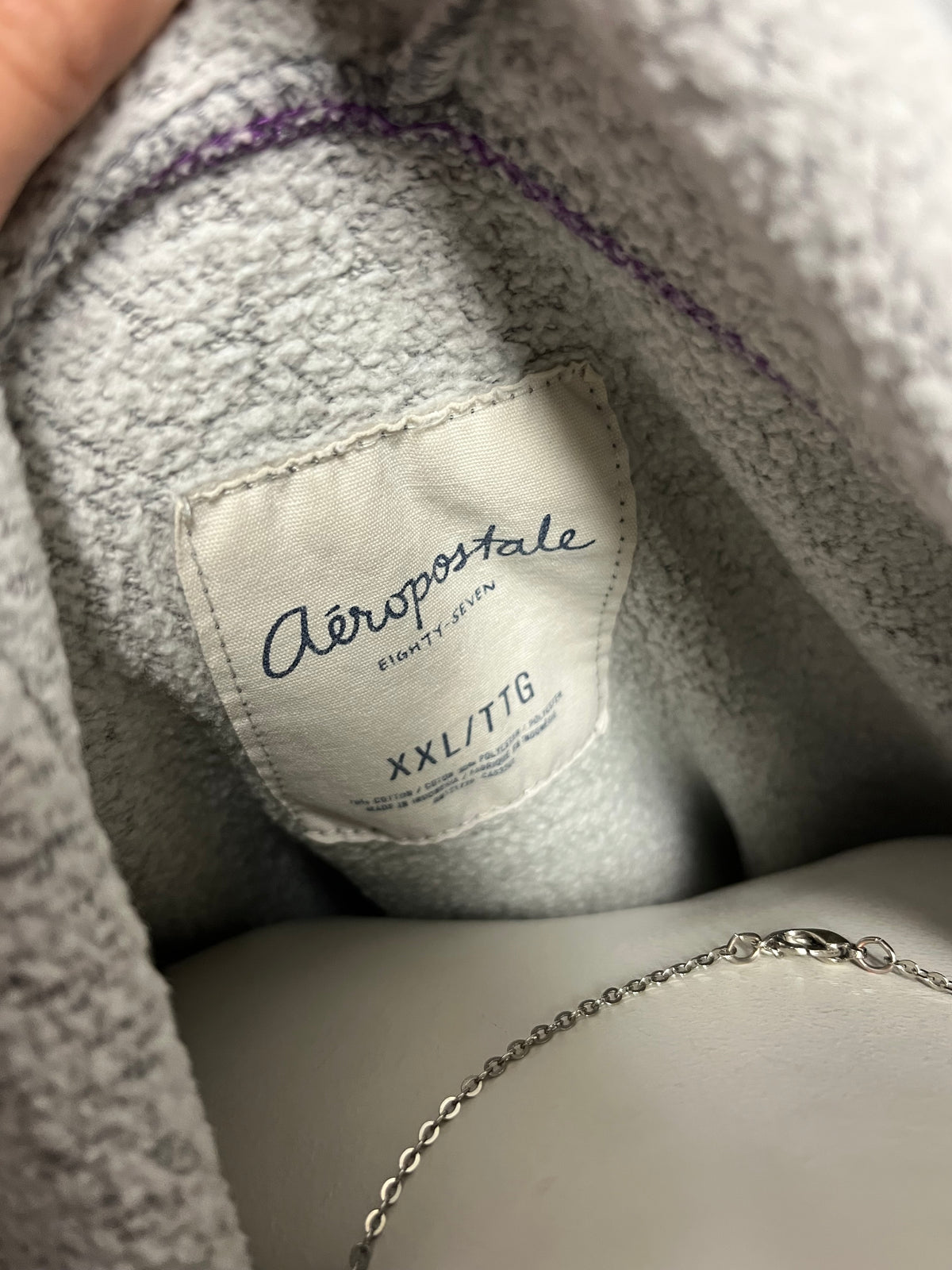XXL - Aeropostale Y2K Purple Lettering Zip Hoodie