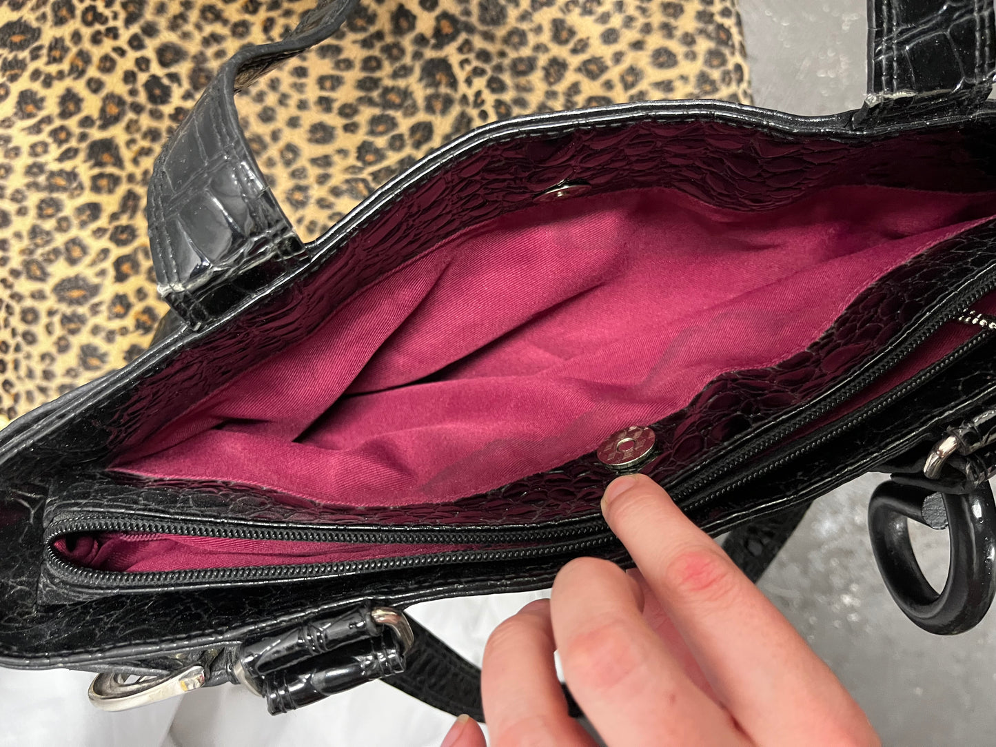 Purse - Tuscan's Buckle Detail Faux Snakeskin Tote