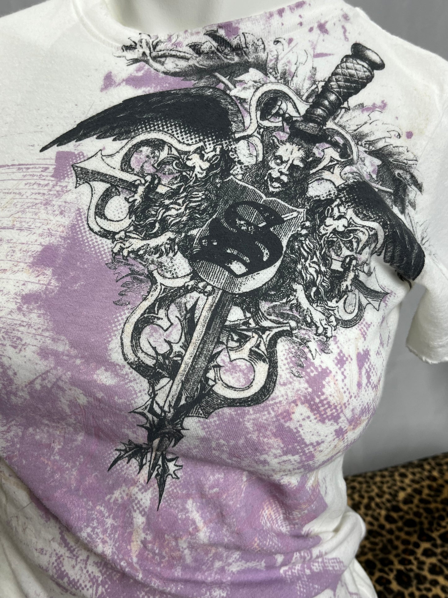 Sinful Y2K Pink + Gray Graphic Tee