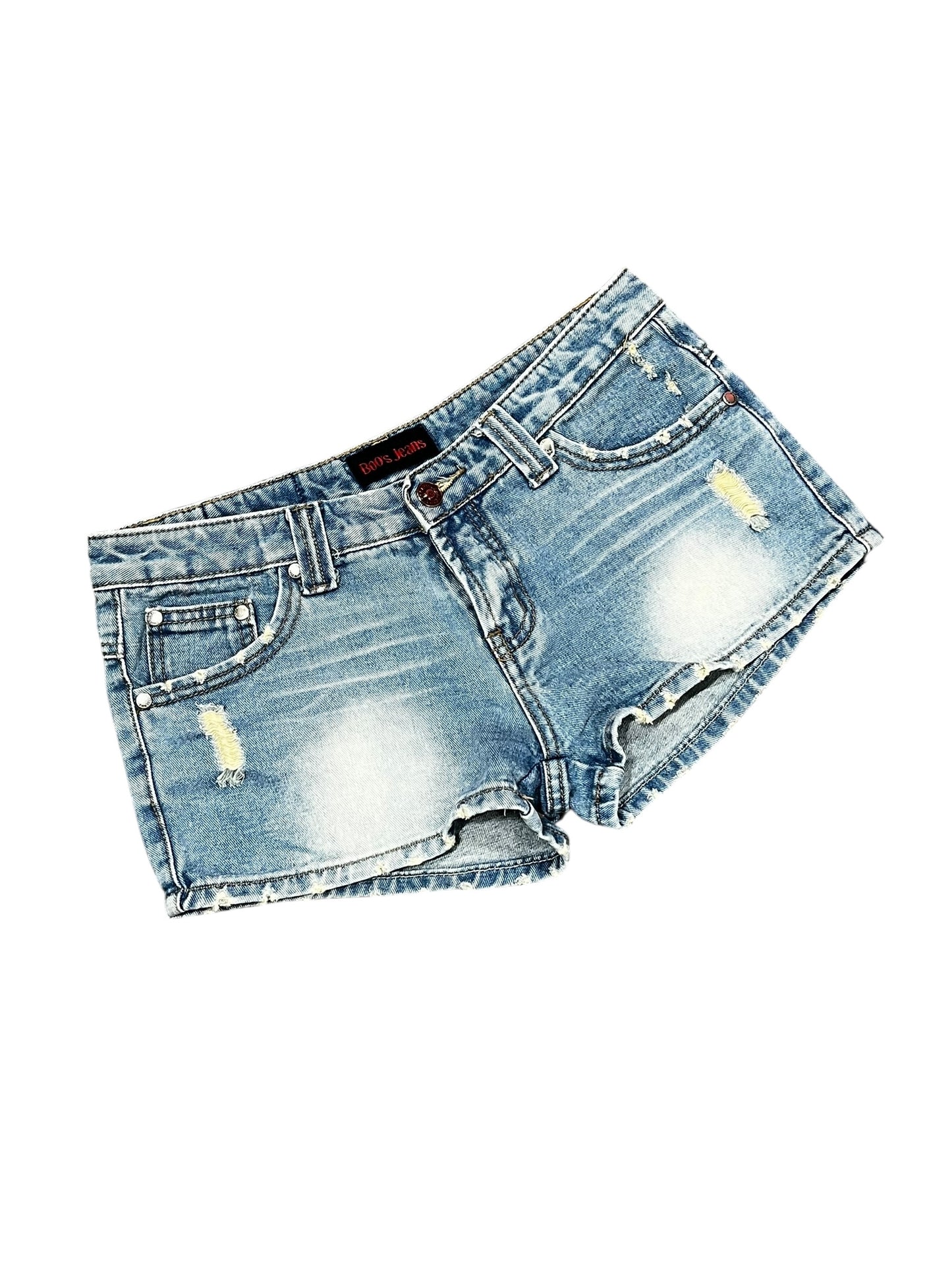 29" - Boo's Jeans Low-Rise Faded Denim Mini Shorts