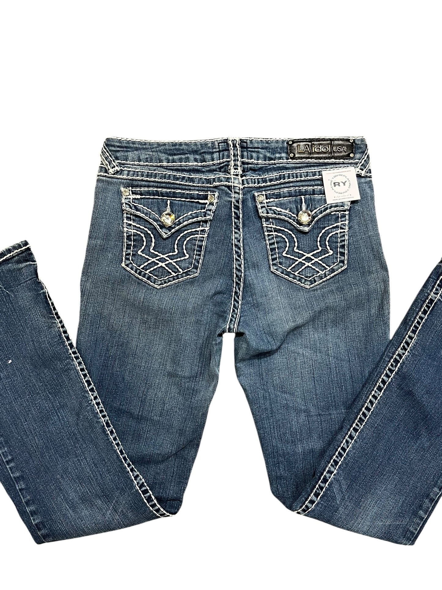 SZ 11 - LA IDOL Y2K Contrast Stitch Jeans