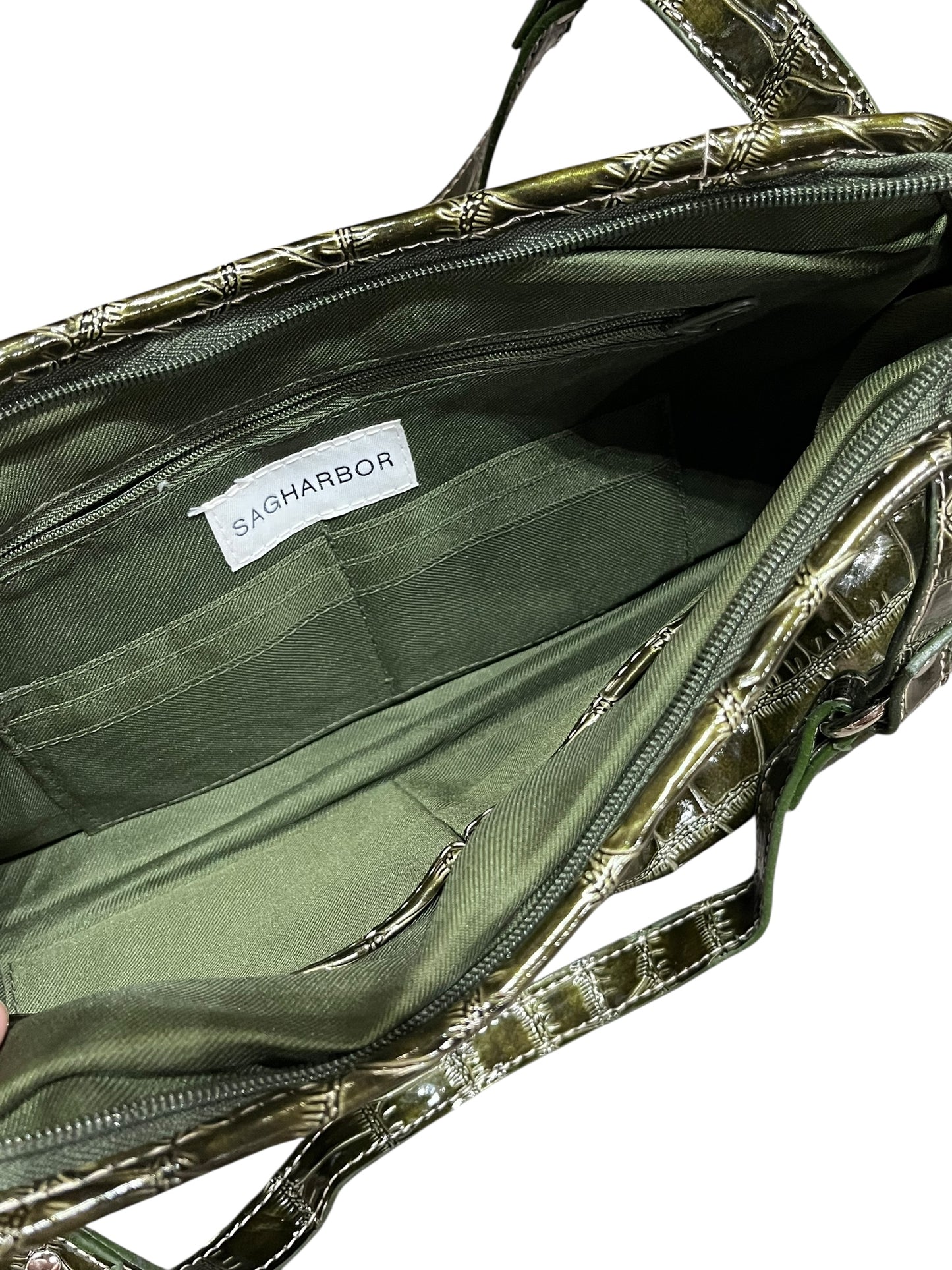Sagharbor Green Crocodile Purse