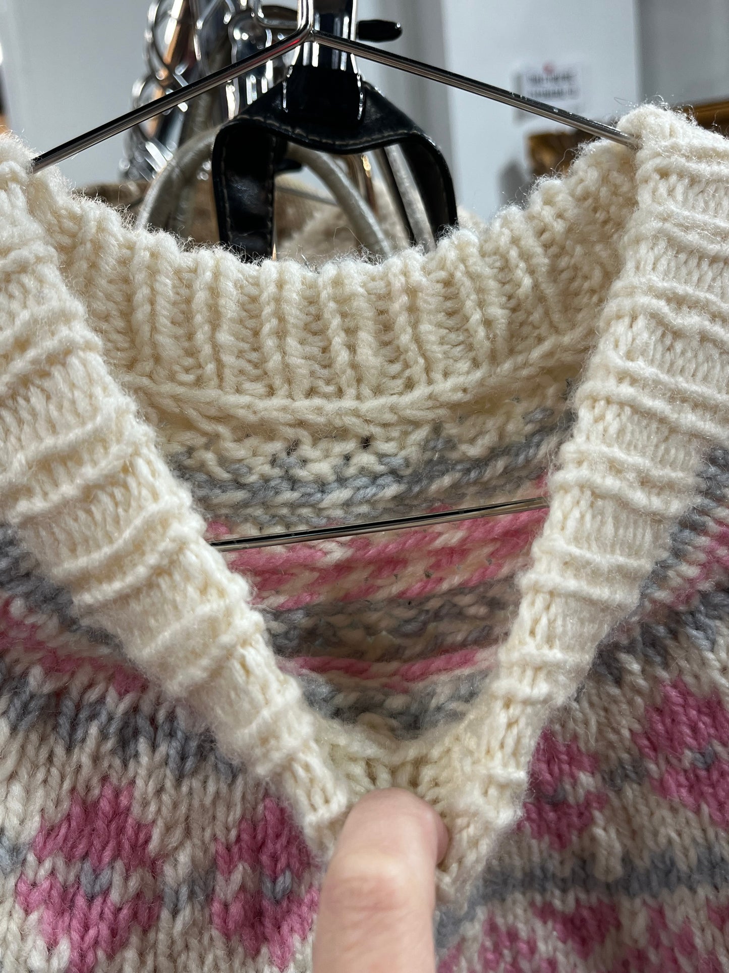 L - Hand Knit Granny Sweater