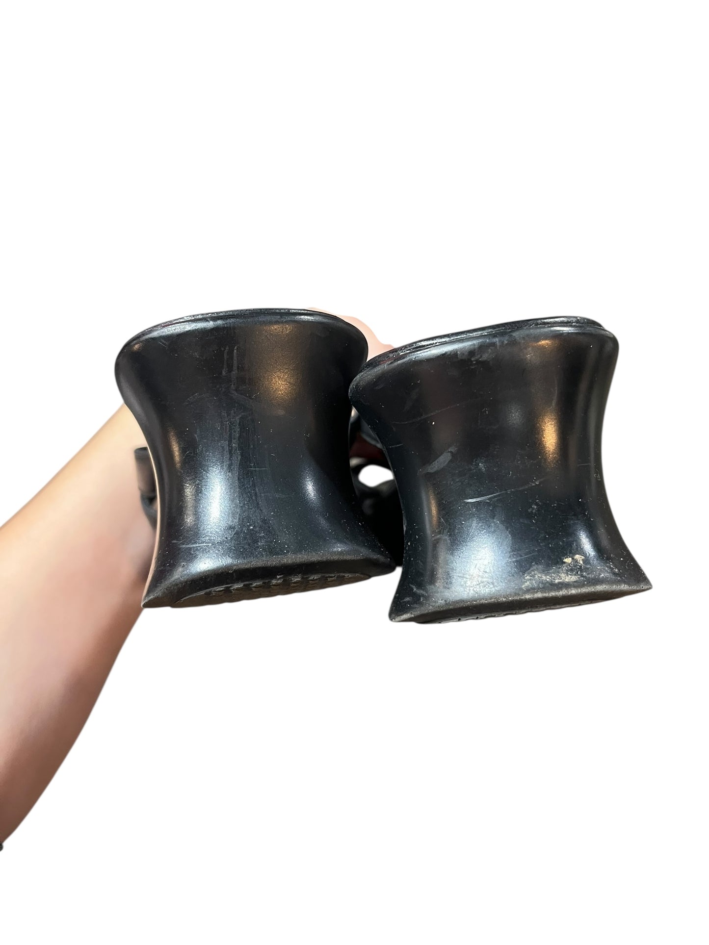 SZ 8.5 - Aldo Black Thong Wedge Sandal