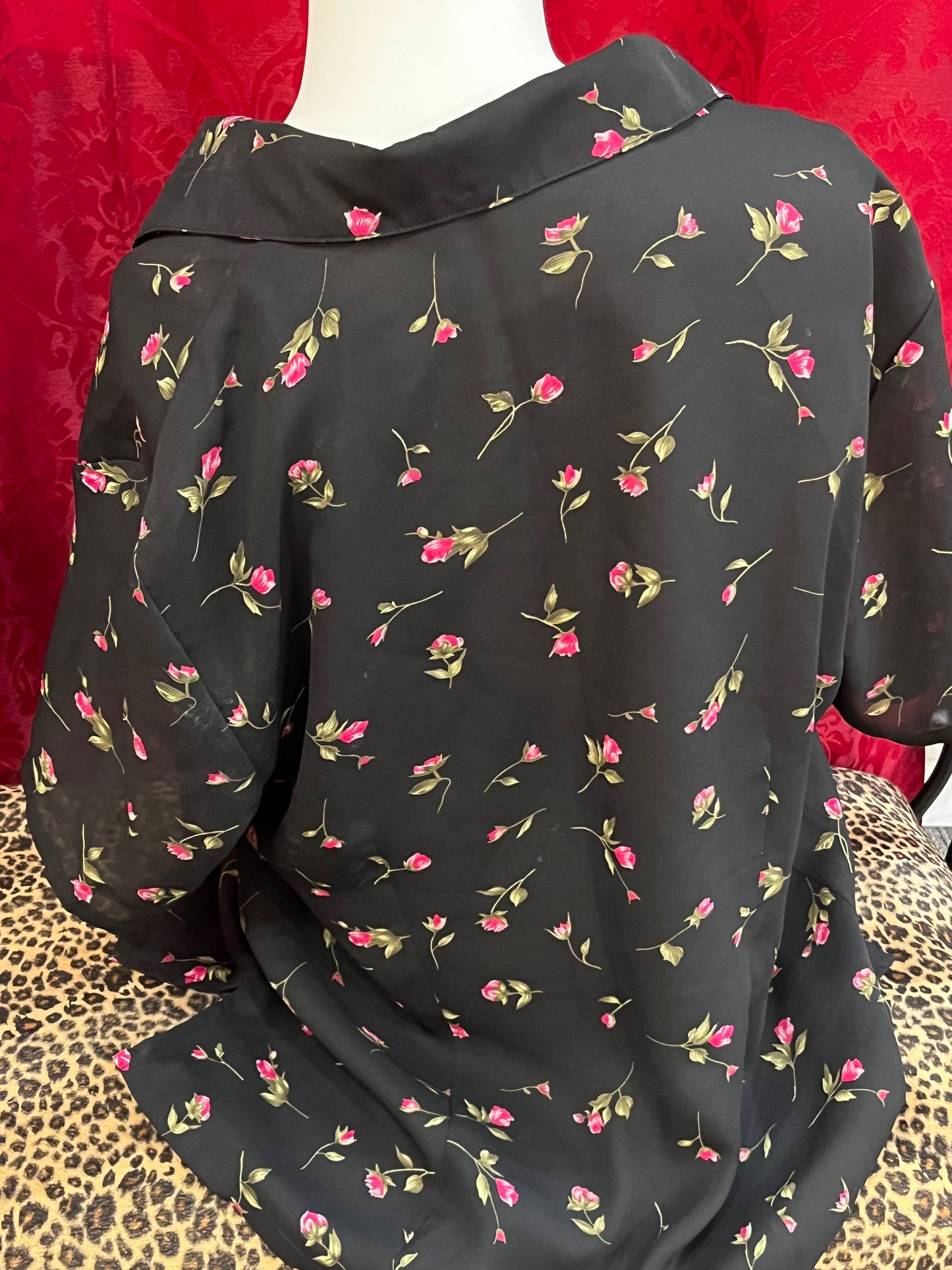 L - Style & Co. Floral Button Down Blouse
