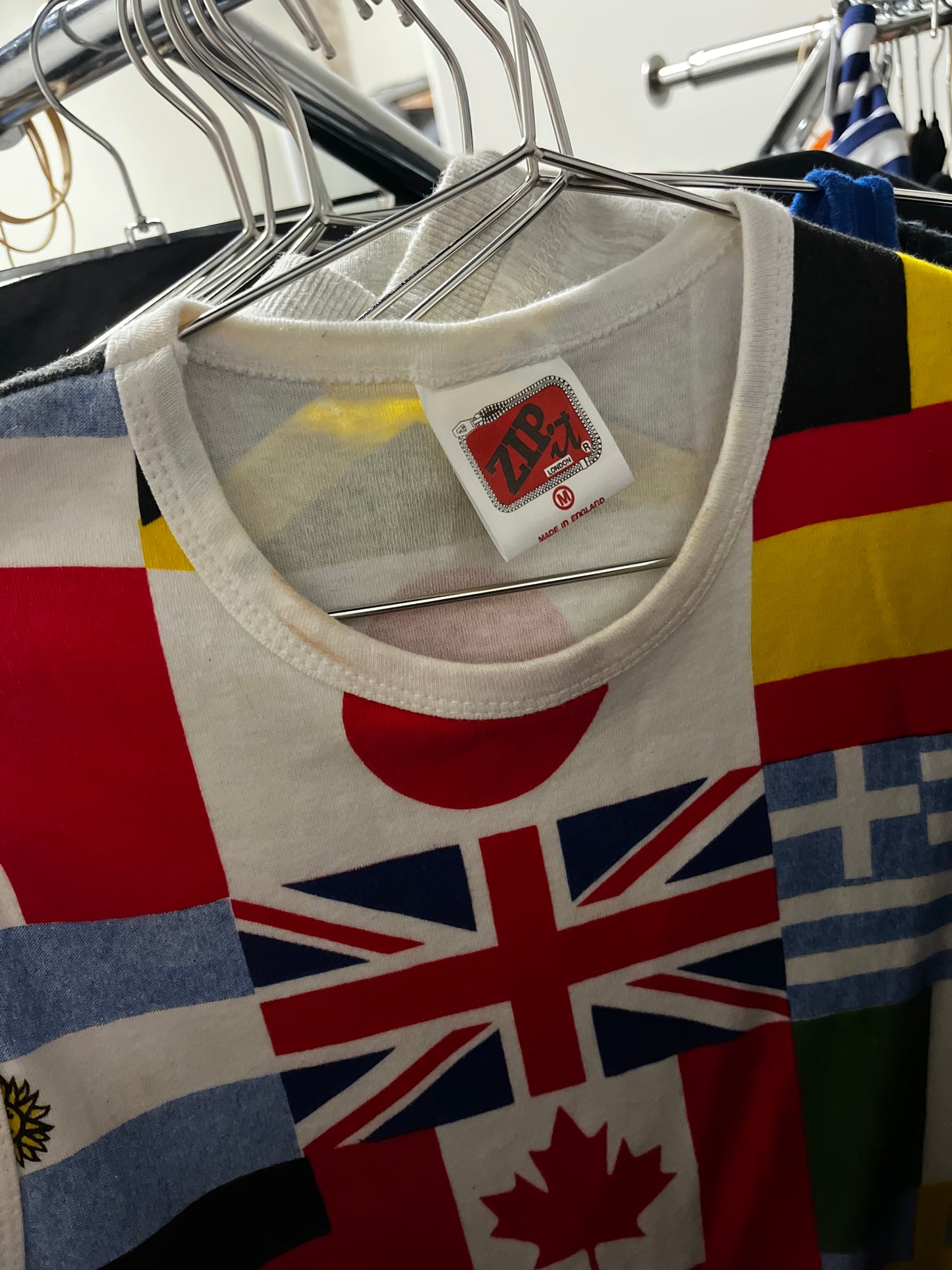 XS/S - Zip It London 90s AOP Flags Graphic Top