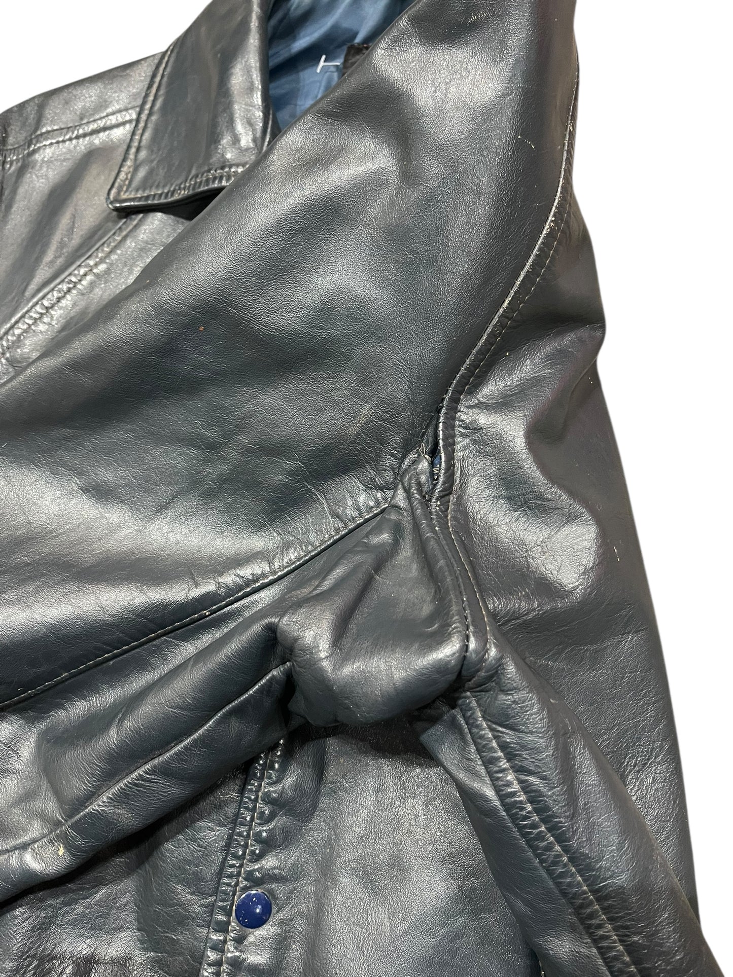 M - 1960s Seder Genuine Leather Car Coat Made In Canada