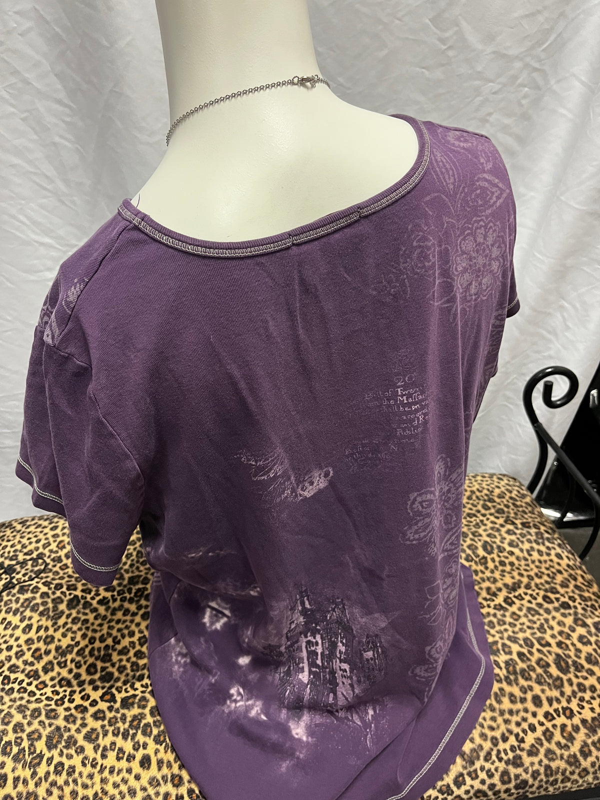 1X - Blue Canyon 2000s Purple Paris Graphic Top
