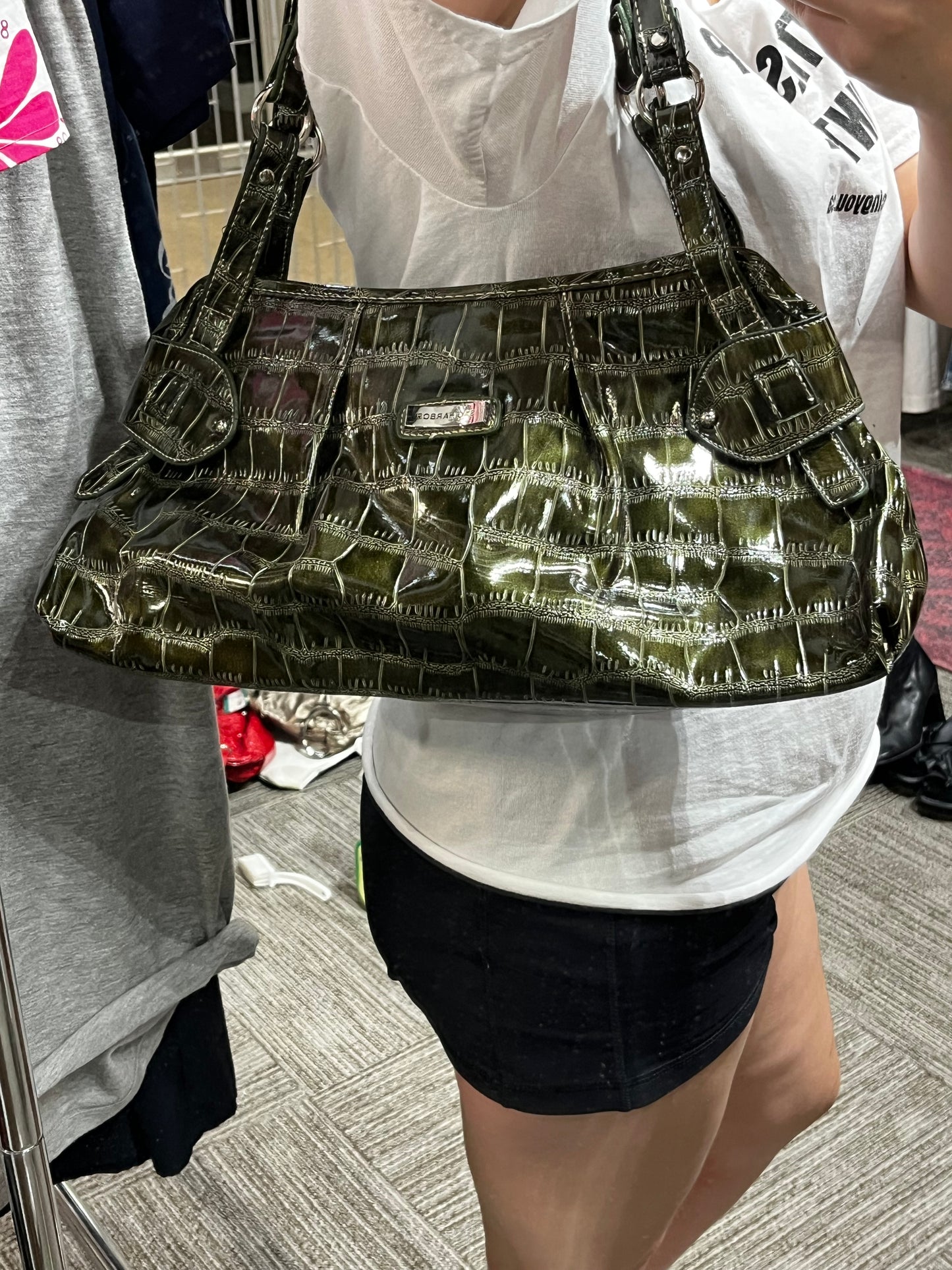 Sagharbor Green Crocodile Purse