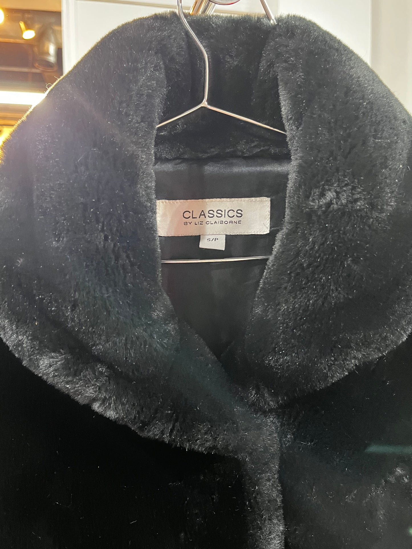 S/M - Liz Claiborne Faux Fur Mid Length Jacket