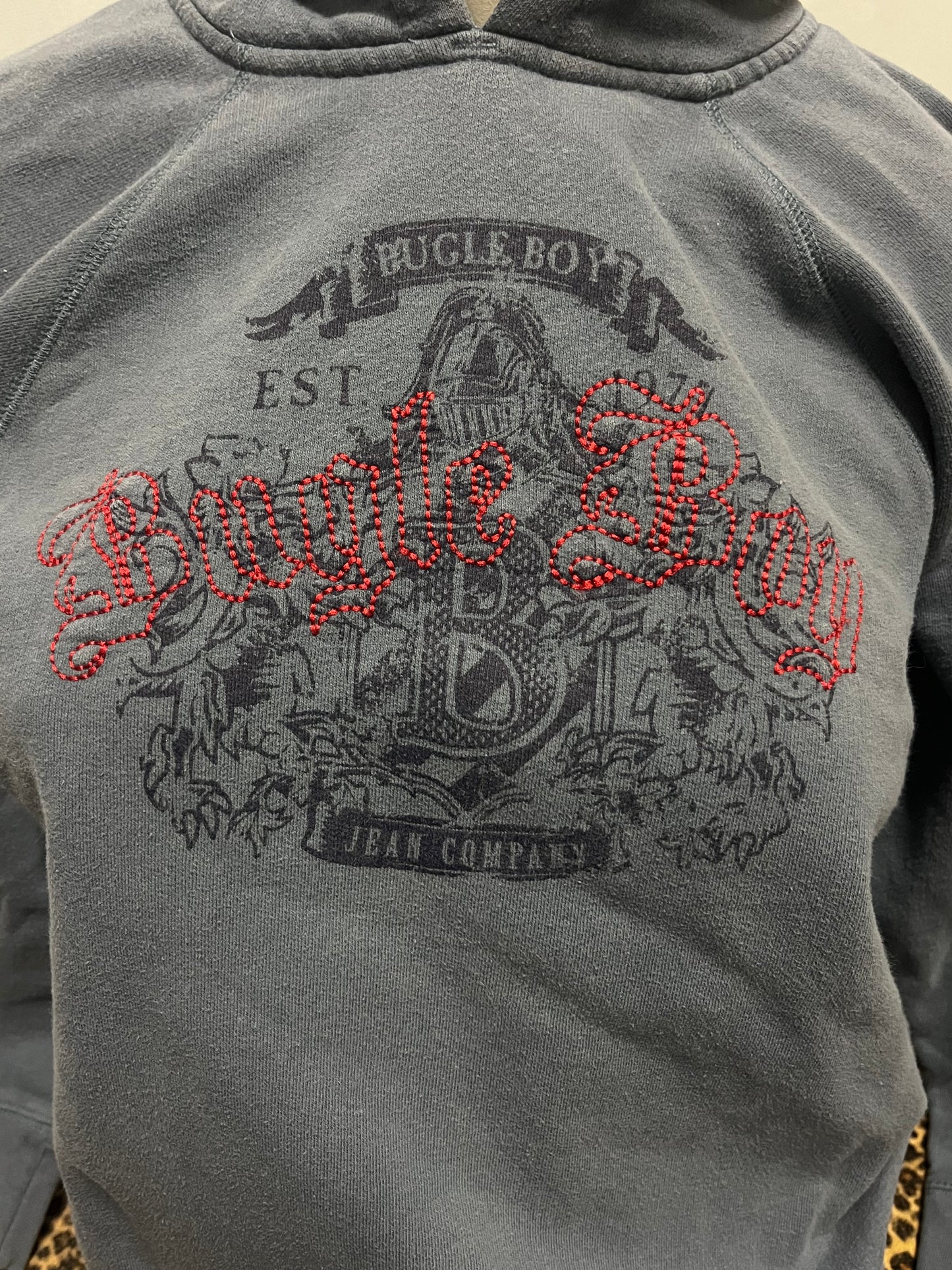 XS - Bugle Boy 2000s Gothic Graphic Hoodie