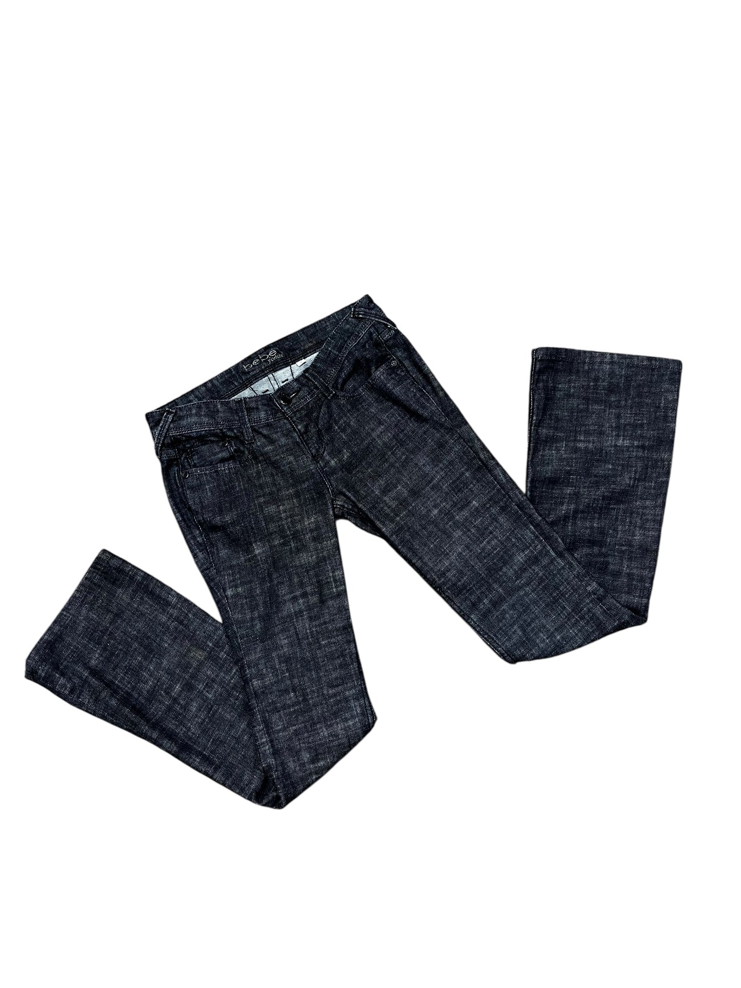28" - BEBE 2000s Pink Rhinestone Low-Rise Jeans