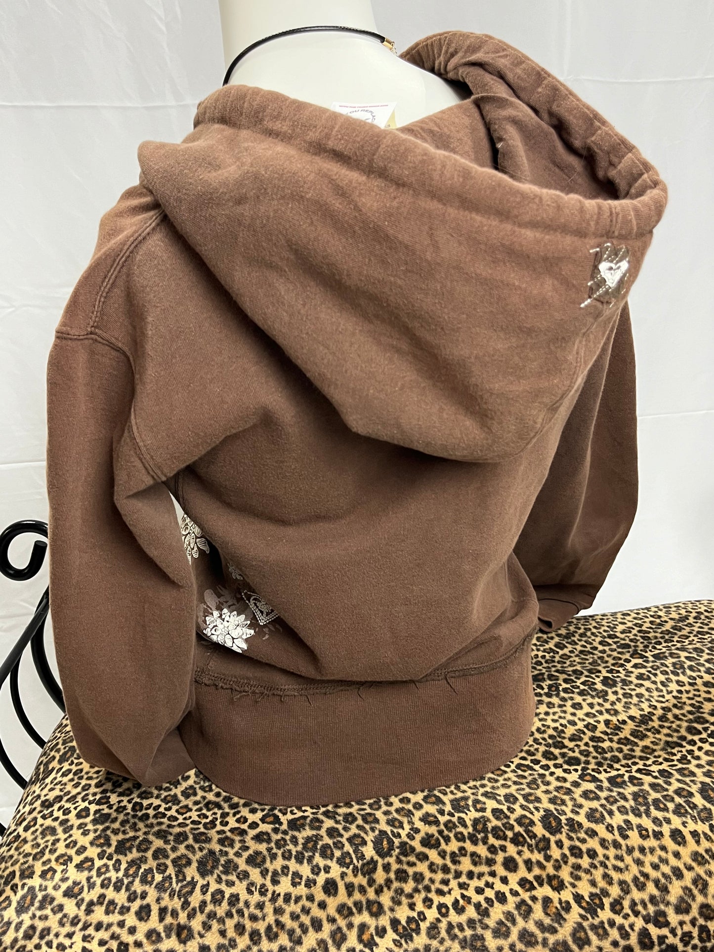 Roxy Y2K Brown Graphic Zip Hoodie