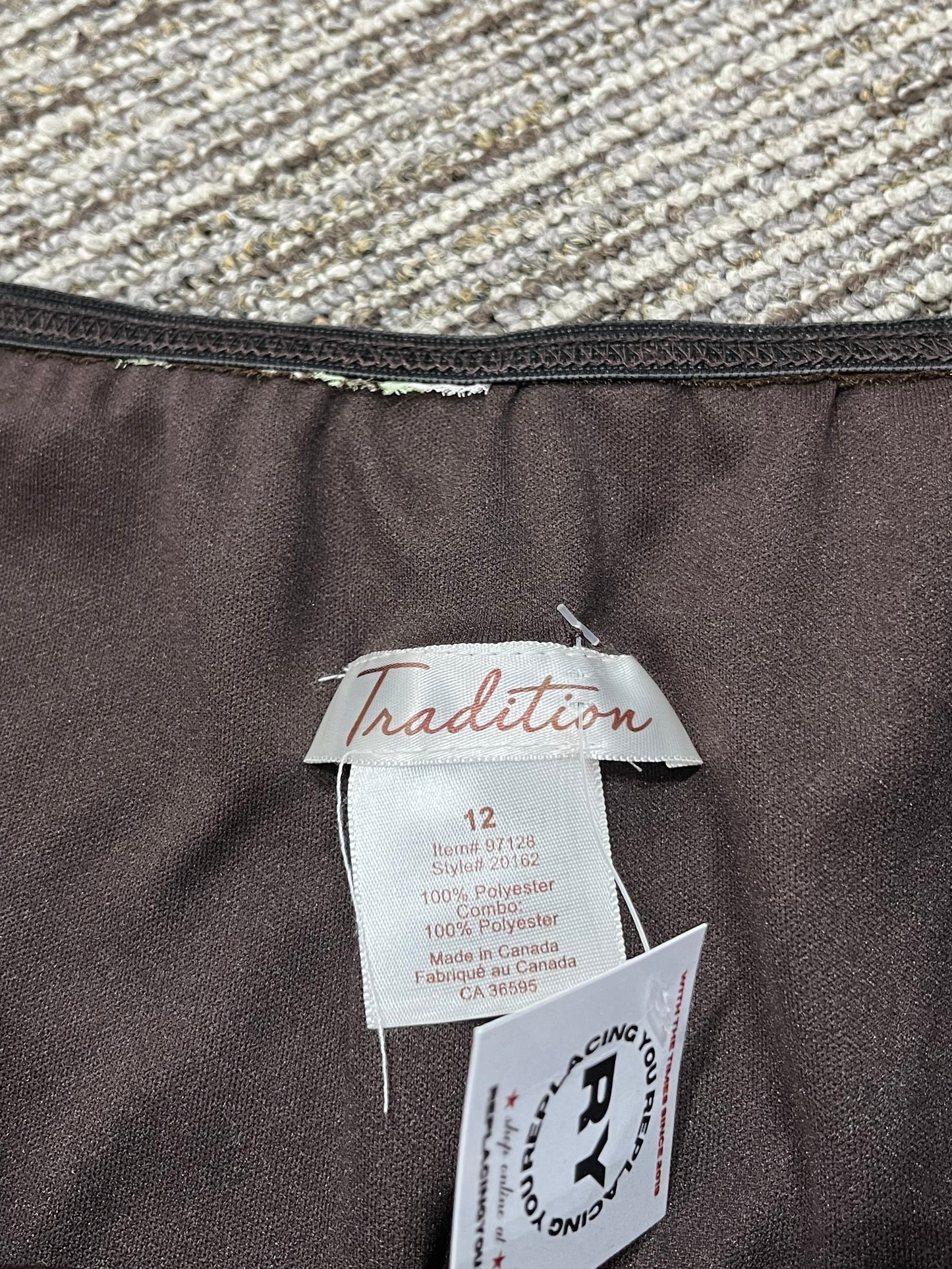 SZ 12 - Tradition Brown + Green Mesh Overlay Skirt