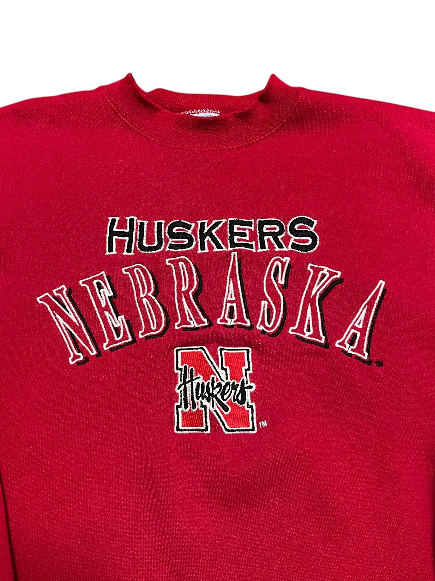 XL - Nebraska Huskers 90s Logo 7 Embroidered Sweatshirt