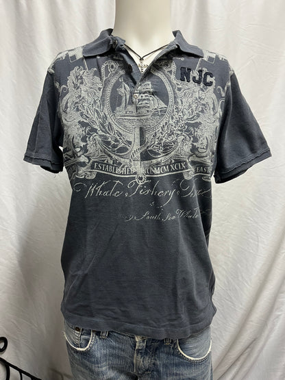 M - Nautica Y2K Gothic Graphic Polo Tee