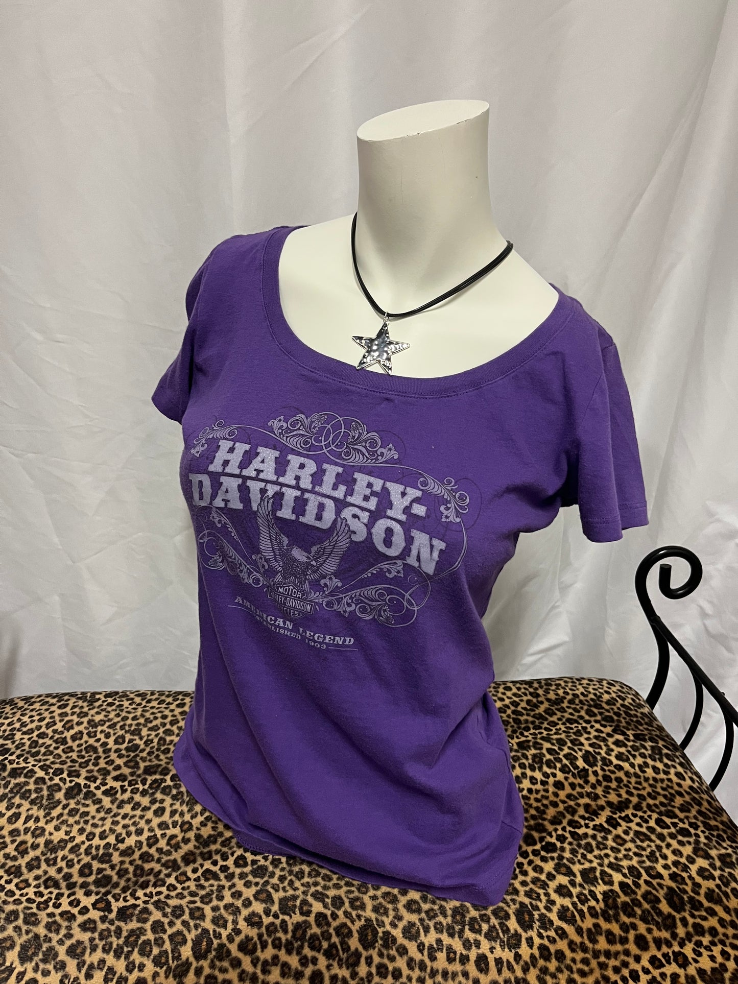 M - Harley Davidson Purple Graphic Tee