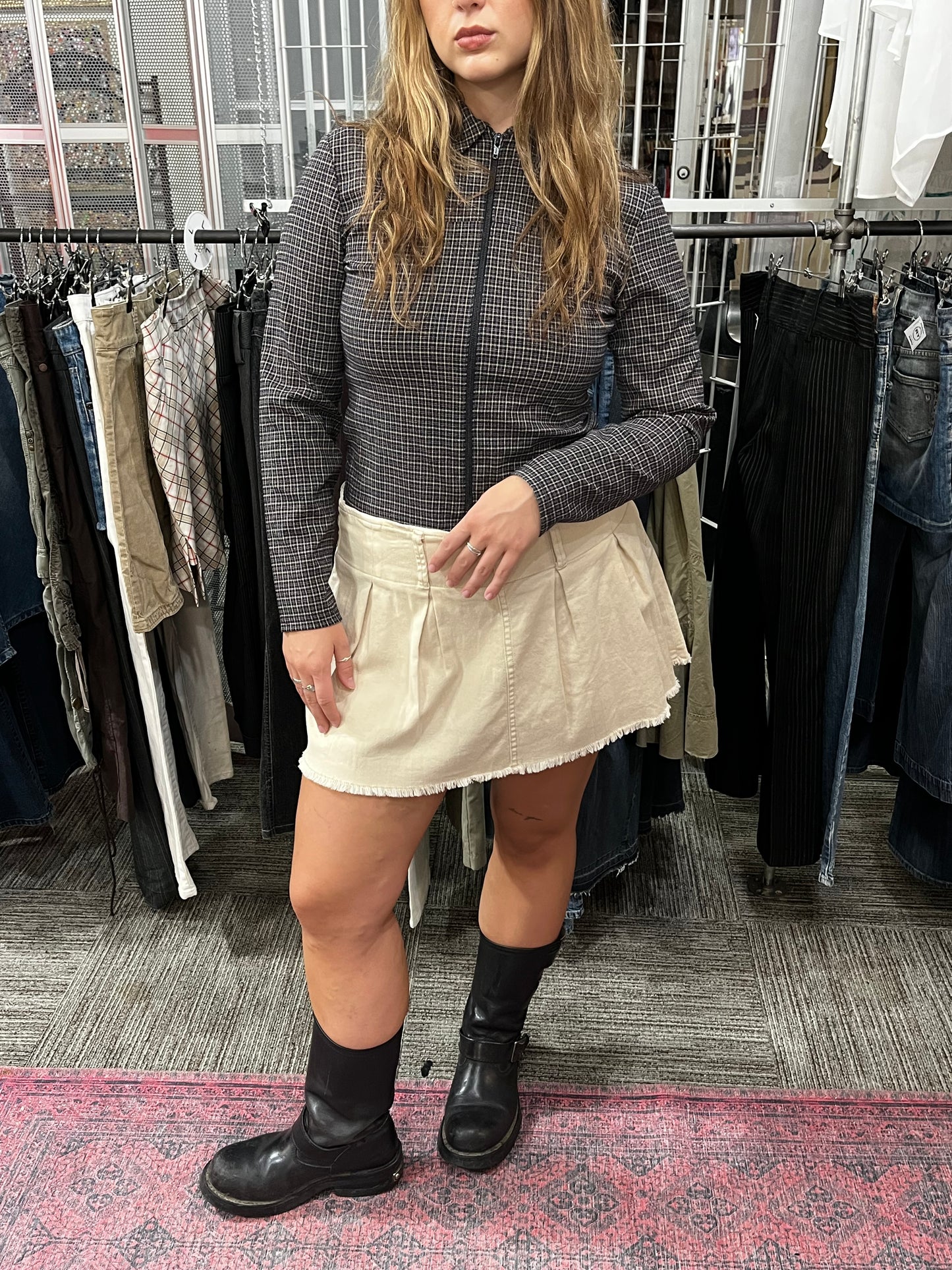 L - BP Ivory Denim Mini Skirt BNWT