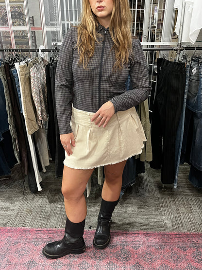 L - BP Ivory Denim Mini Skirt BNWT