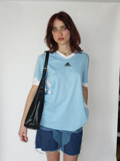 Adidas Baby Blue Center Logo Jersey Tee