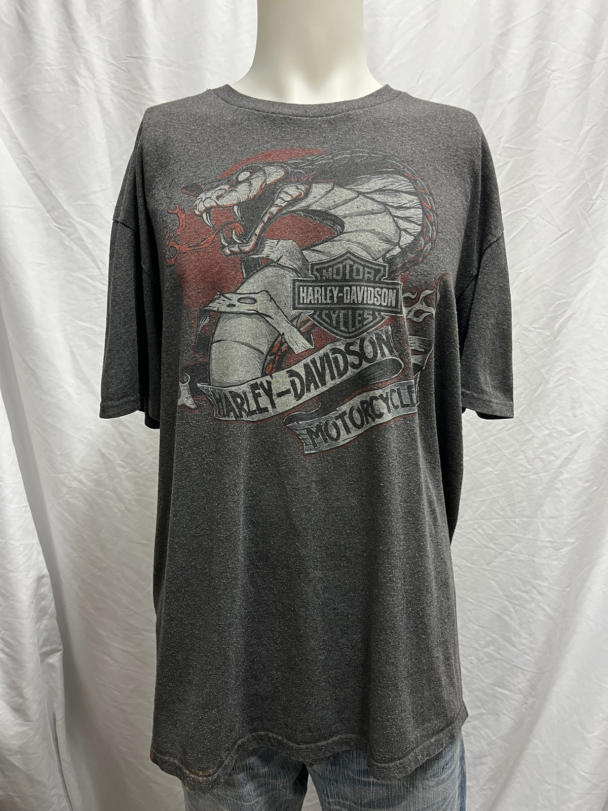 XL - Harley Davidson Snake Grey Graphic Tee