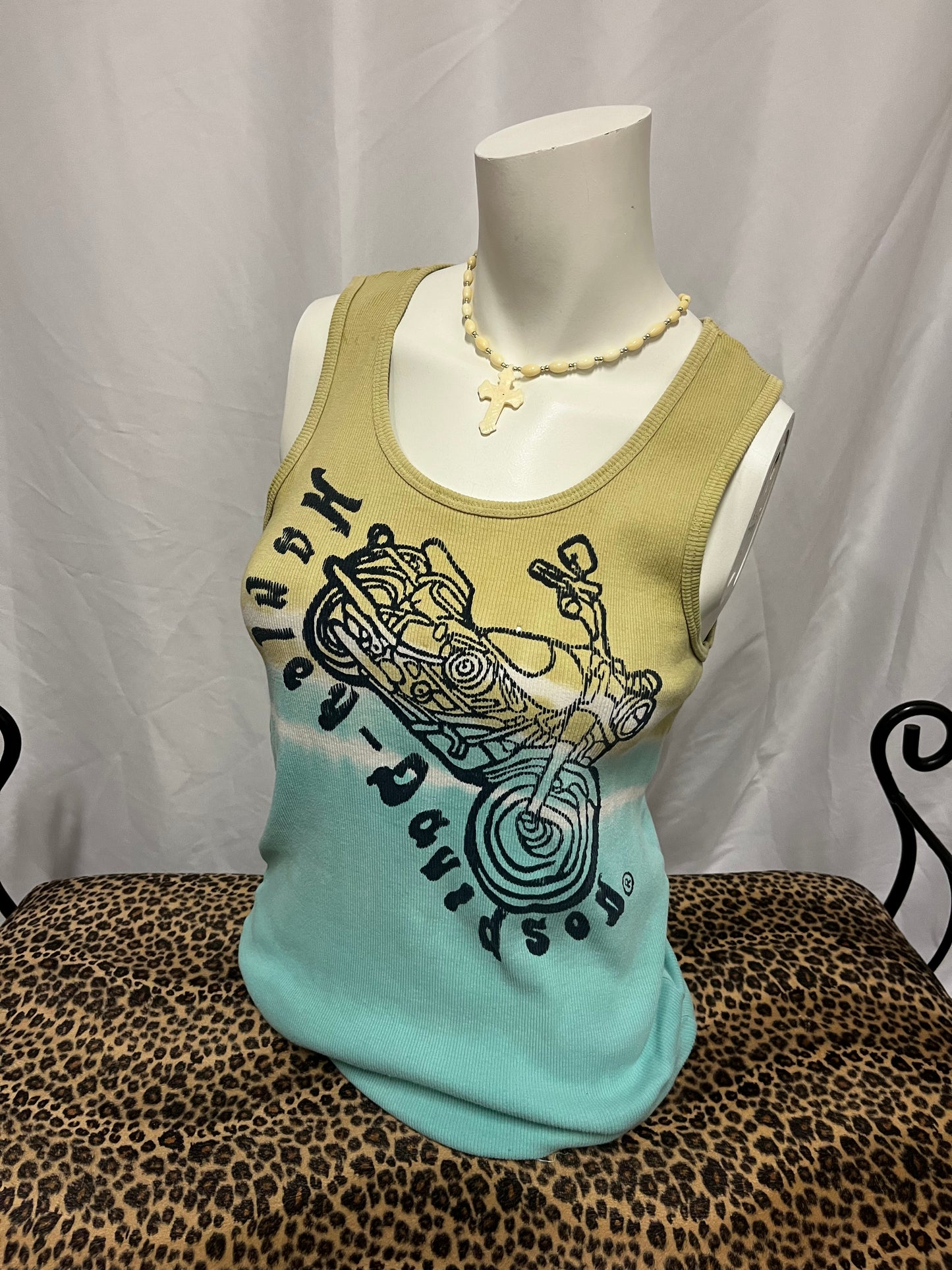 XL - Harley Davidson 2000s Tie-Dye Ribbed Graphic Top