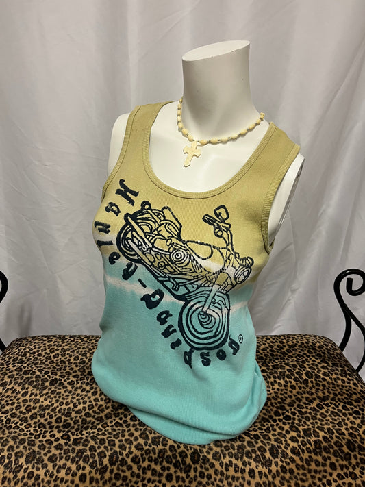 XL - Harley Davidson 2000s Tie-Dye Ribbed Graphic Top
