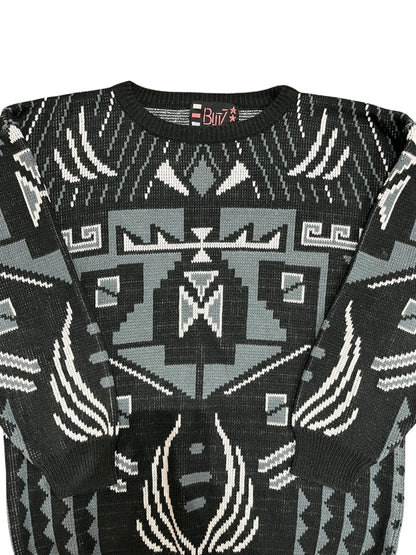 M - Blitz 80s Patterned Knit Sweater