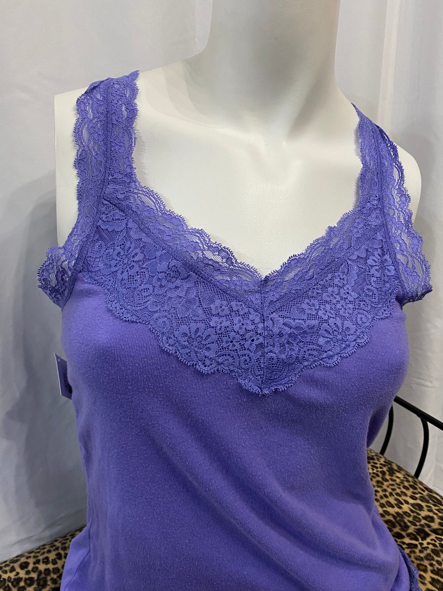 L - Mossimo Purple Lace Trim Cami Top