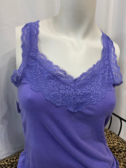 L - Mossimo Purple Lace Trim Cami Top