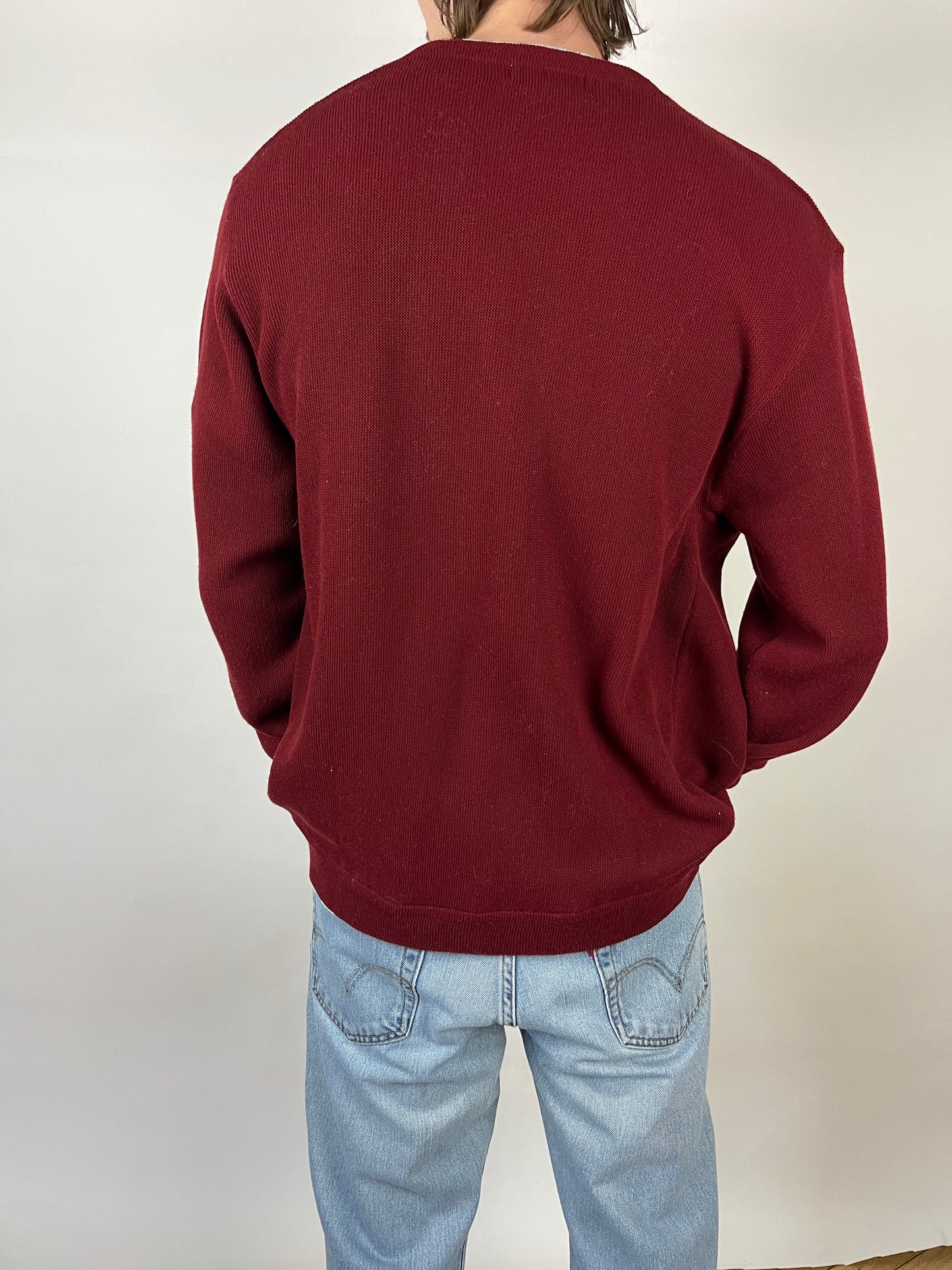 Arnold Palmer Burgundy Knit Cardigan