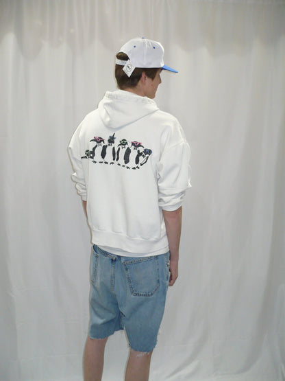 Earl's Penguins 90s White Boxy Hoodie