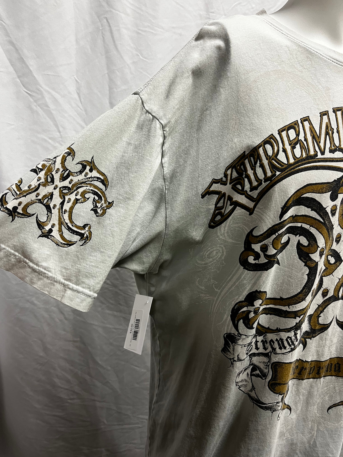 2XL - Xtreme Couture Y2K Grey AOP Graphic Tee