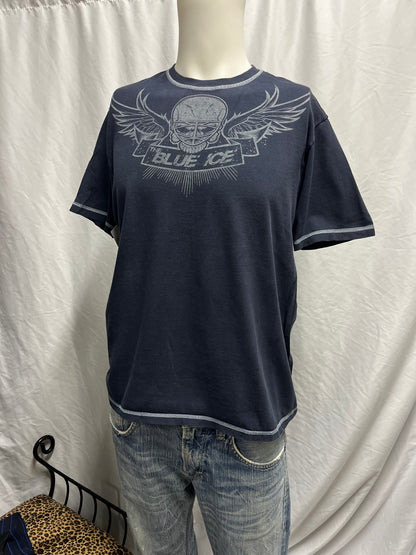 L - Blue Ice Skull Graphic Tee