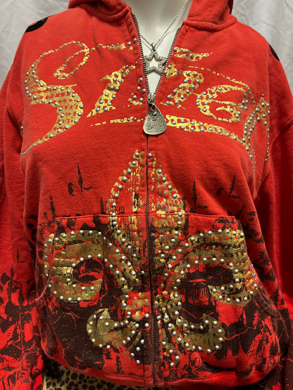 S - Y2K SMET Christian Audigier AOP Graphic Zip Hoodie