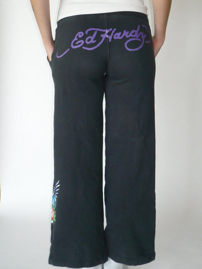 Ed Hardy Y2K Flared Graphic Sweatpants