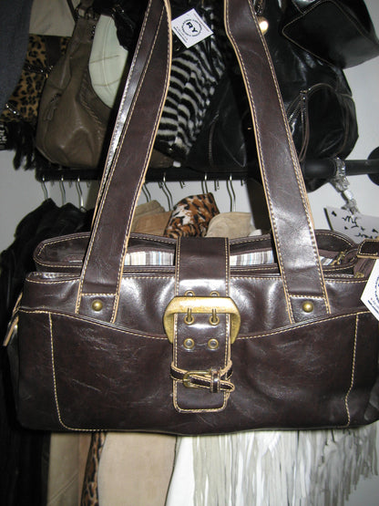 Brown Leather Vintage Chunky Purse