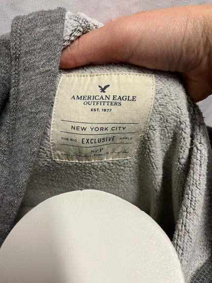 S - American Eagle New York 2010s Grey Zip Hoodie