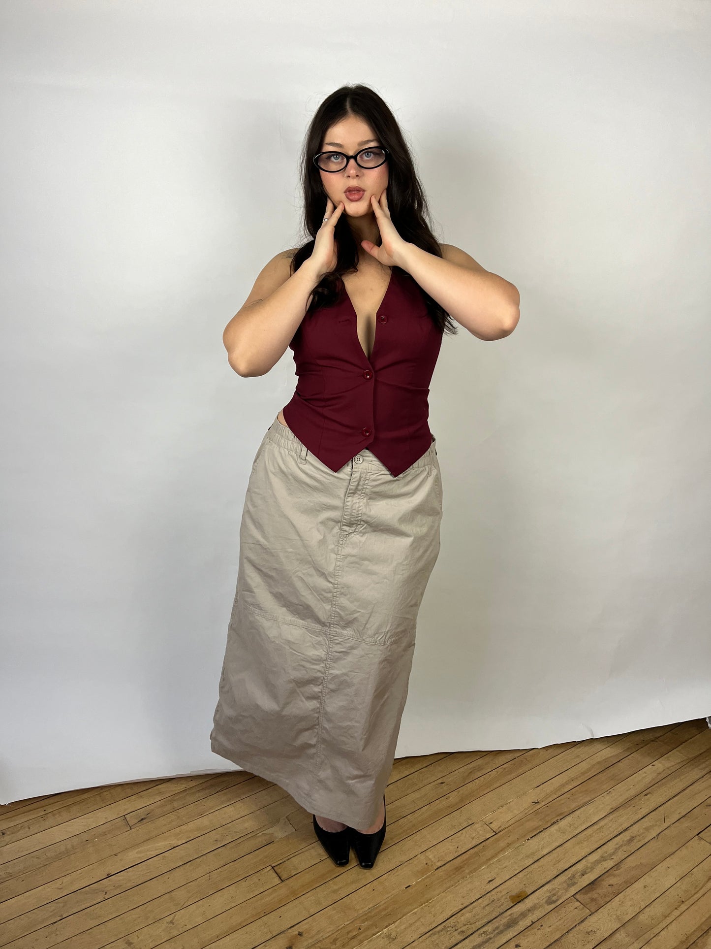 Generation Beige Cargo Maxi Skirt