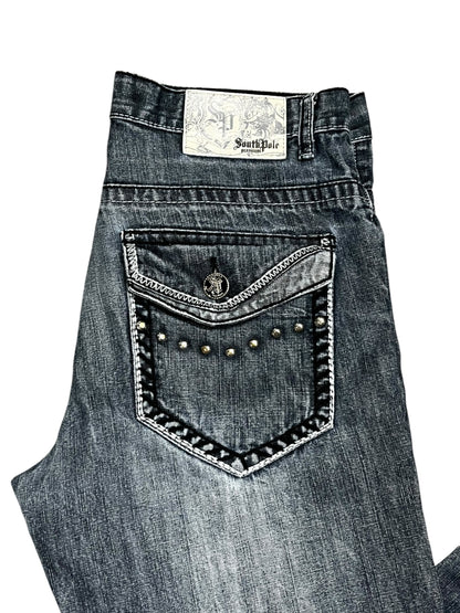 34"- South Pole Stud Detail 2000s Jeans