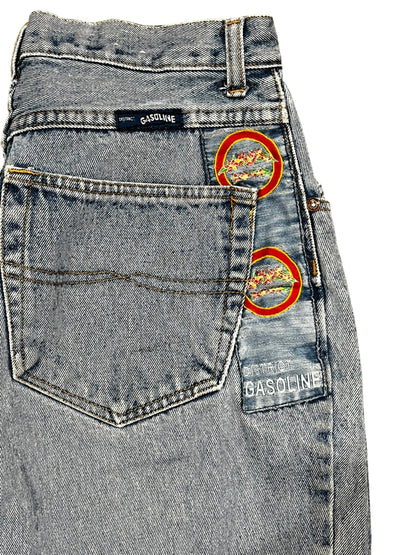 32" - 90s Gasoline Flower Patch Jeans
