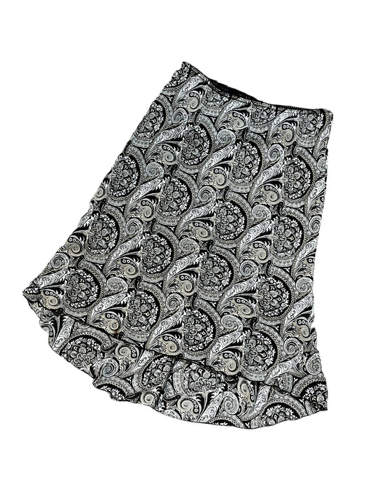 L - Smart Set 2000s Patterned Mesh Overlay Midi Skirt