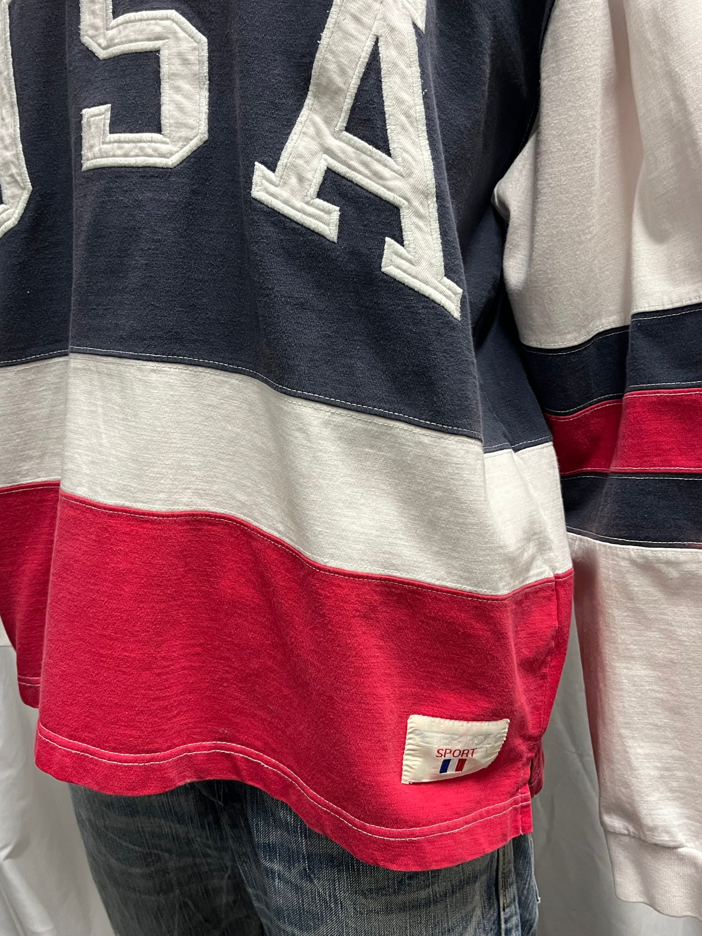 M/L - USA 90s Embroidered Rugby Shirt
