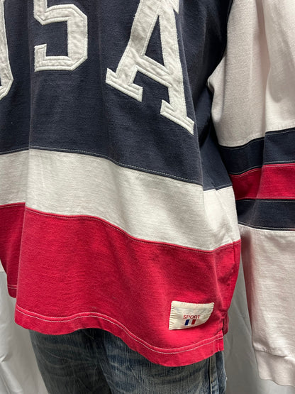 M/L - USA 90s Embroidered Rugby Shirt